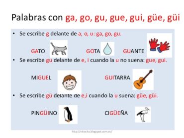 PALABRAS CON GA, GO, GU, GUE, GUI, GÜE, GÜI